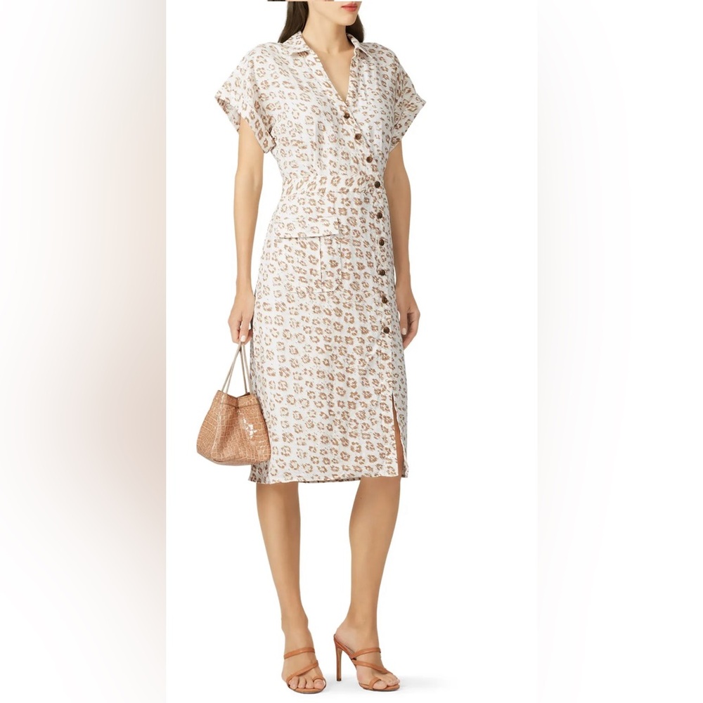 joie Animal Print Collared bottom down dress